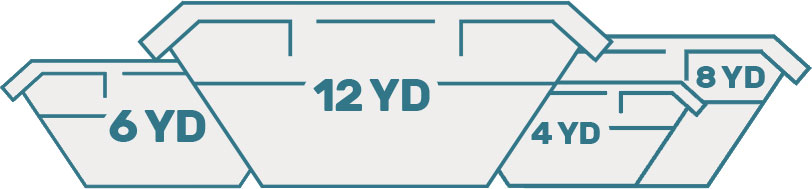 Company branded skip at depot entrance